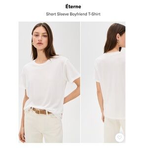 Eterne - Short Sleeve Boyfriend T-Shirt - Ivory - Size Medium - Unisex
